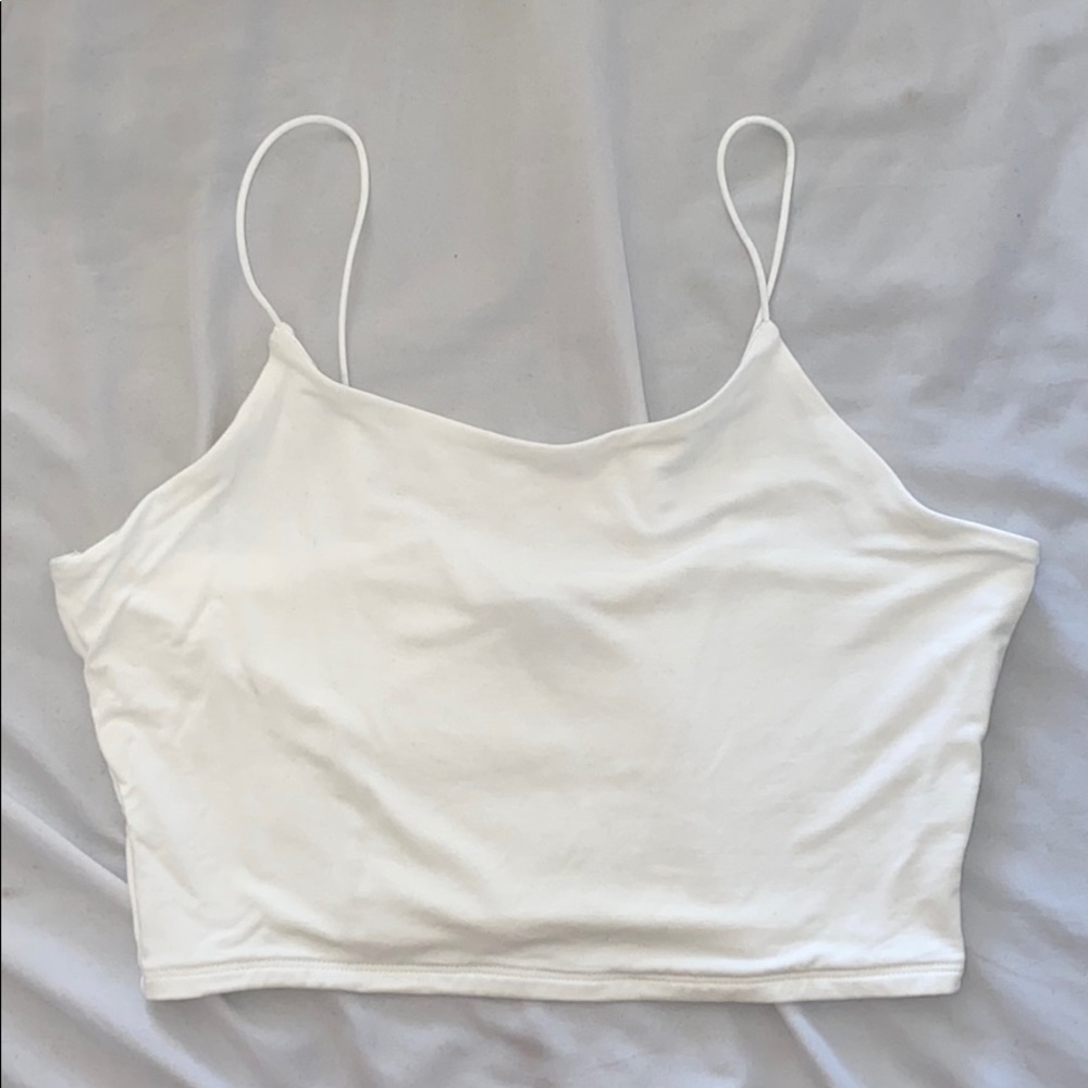 White cropped top